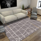 Minimalist Living Room Rug Multicolored Geometric Lines Printed Mat Polypropylene Stain Resistant Non-Slip Pet Friendly Mat