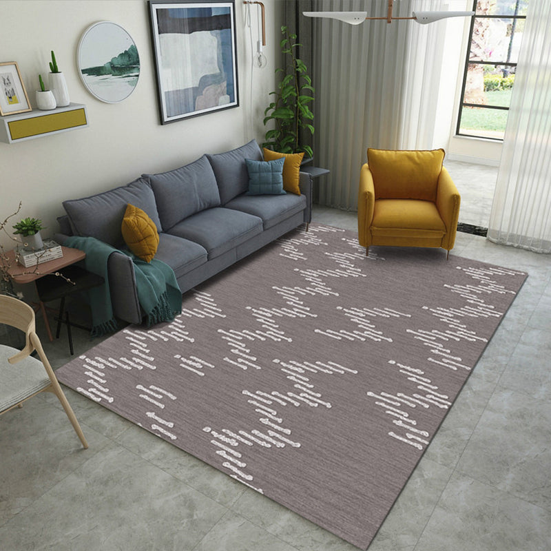 Minimalist Living Room Rug Multicolored Geometric Lines Printed Mat Polypropylene Stain Resistant Non-Slip Pet Friendly Mat
