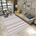 Minimalist Living Room Rug Multicolored Geometric Lines Printed Mat Polypropylene Stain Resistant Non-Slip Pet Friendly Mat