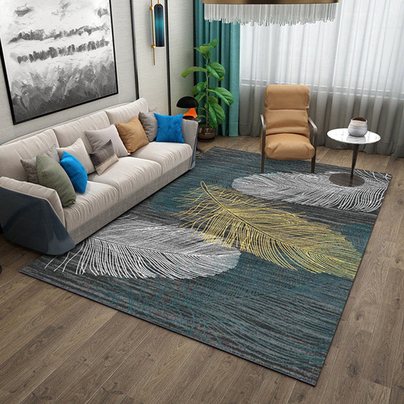 Modern Geometry Color Block Rug Multicolor Polyester Rug Pet Friendly Non-Slip Back Washing Machine Safe Rug for Room