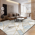 Modern Geometry Color Block Rug Multicolor Polyester Rug Pet Friendly Non-Slip Back Washing Machine Safe Rug for Room