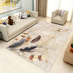 Modern Geometry Color Block Rug Multicolor Polyester Rug Pet Friendly Non-Slip Back Washing Machine Safe Rug for Room