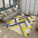 Modern Geometry Color Block Rug Multicolor Polyester Rug Pet Friendly Non-Slip Back Washing Machine Safe Rug for Room