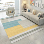 Modern Geometry Color Block Rug Multicolor Polyester Rug Pet Friendly Non-Slip Back Washing Machine Safe Rug for Room