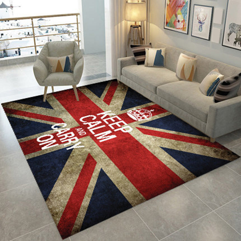 Modern Geometry Color Block Rug Multicolor Polyester Rug Pet Friendly Non-Slip Back Washing Machine Safe Rug for Room
