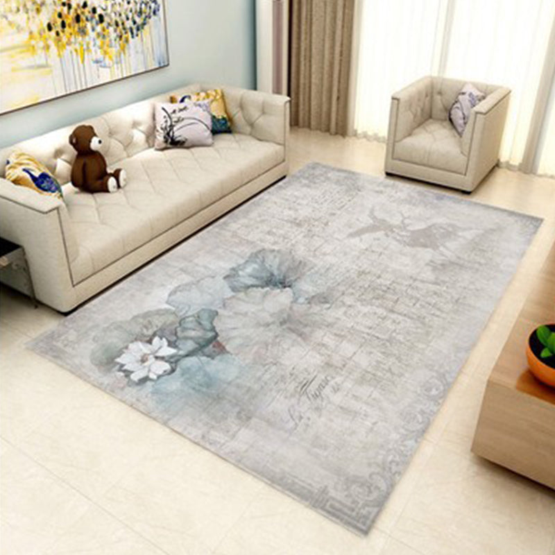 Modern Geometry Color Block Rug Multicolor Polyester Rug Pet Friendly Non-Slip Back Washing Machine Safe Rug for Room