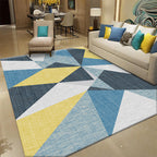 Modern Geometry Color Block Rug Multicolor Polyester Rug Pet Friendly Non-Slip Back Washing Machine Safe Rug for Room
