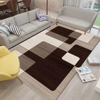 Modern Geometry Color Block Rug Multicolor Polyester Rug Pet Friendly Non-Slip Back Washing Machine Safe Rug for Room
