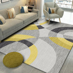 Modern Geometry Color Block Rug Multicolor Polyester Rug Pet Friendly Non-Slip Back Washing Machine Safe Rug for Room