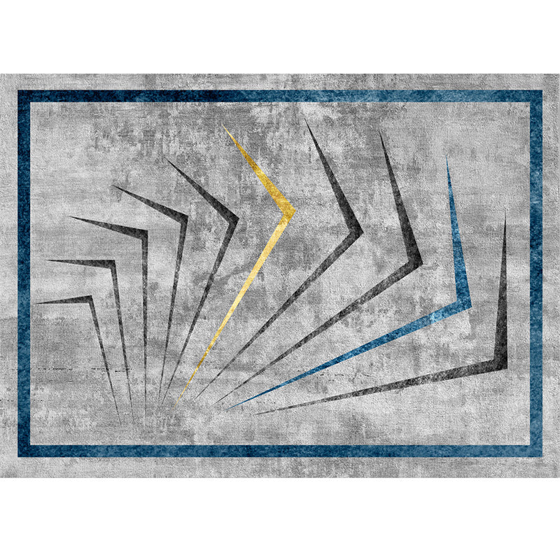 Contemporary Lounge Rug Multicolor Melange Geometric Rug Polypropylene Stain Resistant Machine Washable Non-Slip Rug
