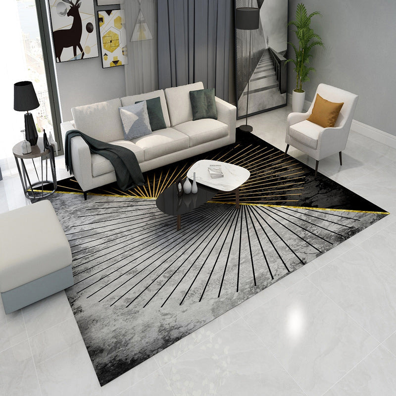 Contemporary Lounge Rug Multicolor Melange Geometric Rug Polypropylene Stain Resistant Machine Washable Non-Slip Rug