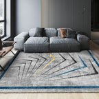 Contemporary Lounge Rug Multicolor Melange Geometric Rug Polypropylene Stain Resistant Machine Washable Non-Slip Rug