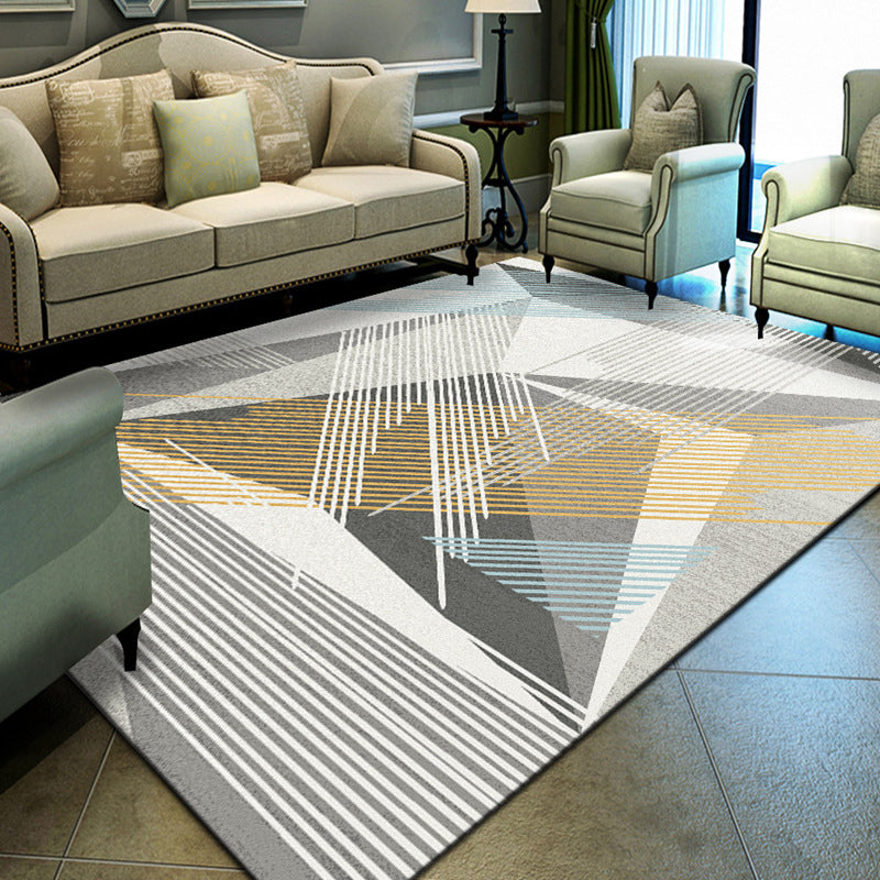 Unique geometric print rug Multicolored Modern rug Synthetic Stain-resistant Washable Non-slip backing Rug for home
