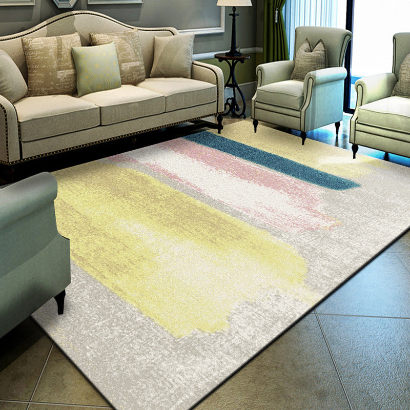 Unique geometric print rug Multicolored Modern rug Synthetic Stain-resistant Washable Non-slip backing Rug for home