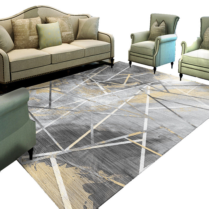 Unique geometric print rug Multicolored Modern rug Synthetic Stain-resistant Washable Non-slip backing Rug for home