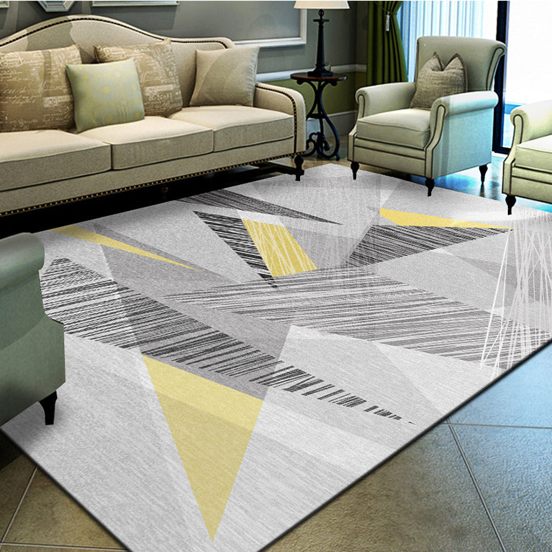 Unique geometric print rug Multicolored Modern rug Synthetic Stain-resistant Washable Non-slip backing Rug for home