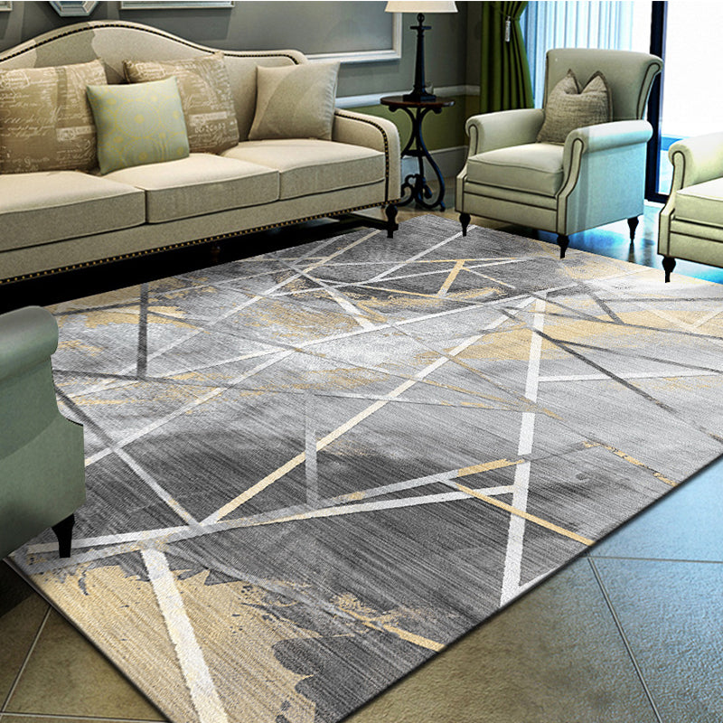 Unique geometric print rug Multicolored Modern rug Synthetic Stain-resistant Washable Non-slip backing Rug for home