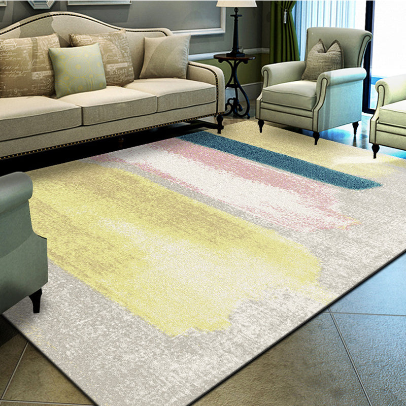 Unique geometric print rug Multicolored Modern rug Synthetic Stain-resistant Washable Non-slip backing Rug for home