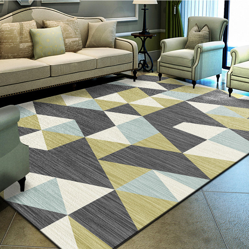 Unique geometric print rug Multicolored Modern rug Synthetic Stain-resistant Washable Non-slip backing Rug for home