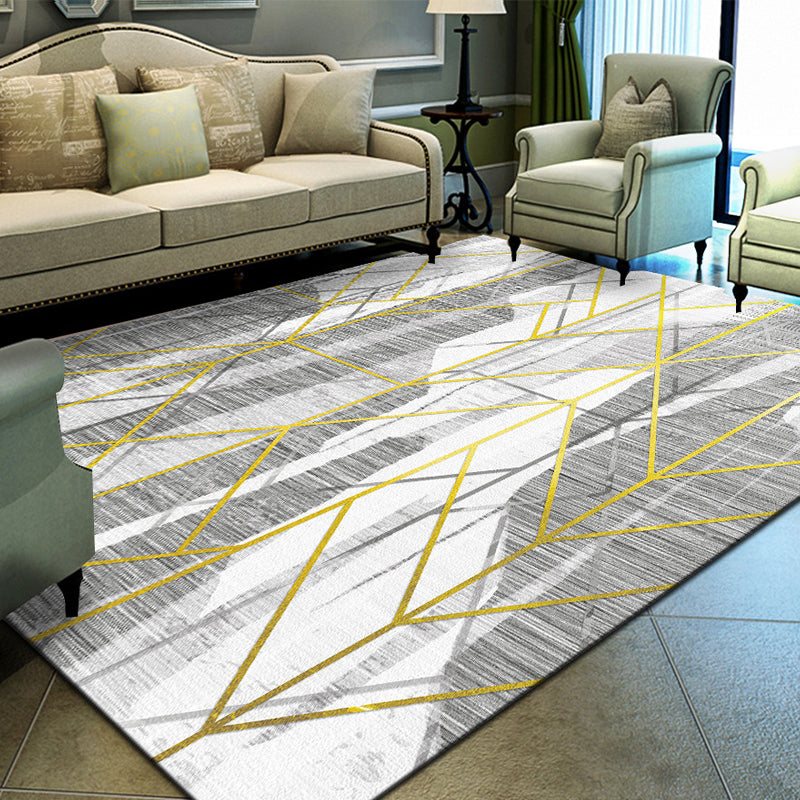 Unique geometric print rug Multicolored Modern rug Synthetic Stain-resistant Washable Non-slip backing Rug for home