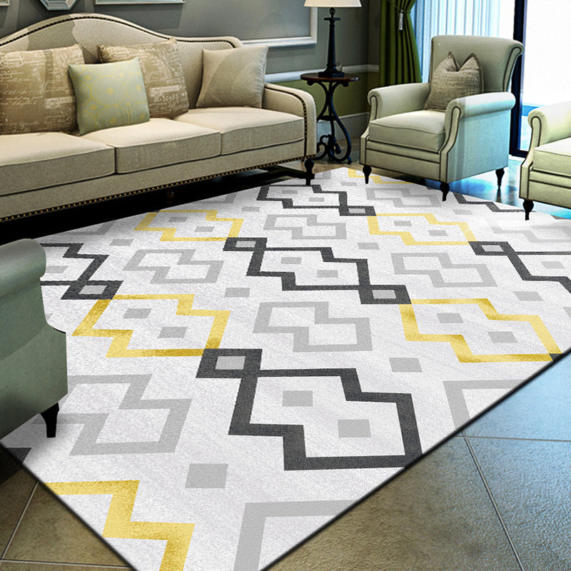 Unique geometric print rug Multicolored Modern rug Synthetic Stain-resistant Washable Non-slip backing Rug for home