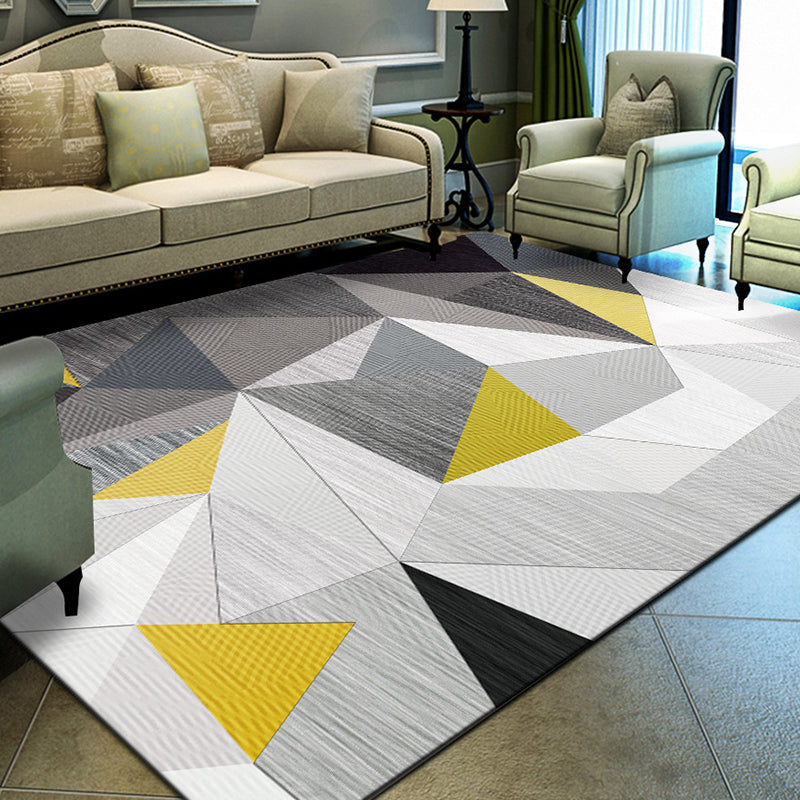 Unique geometric print rug Multicolored Modern rug Synthetic Stain-resistant Washable Non-slip backing Rug for home