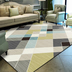 Unique geometric print rug Multicolored Modern rug Synthetic Stain-resistant Washable Non-slip backing Rug for home