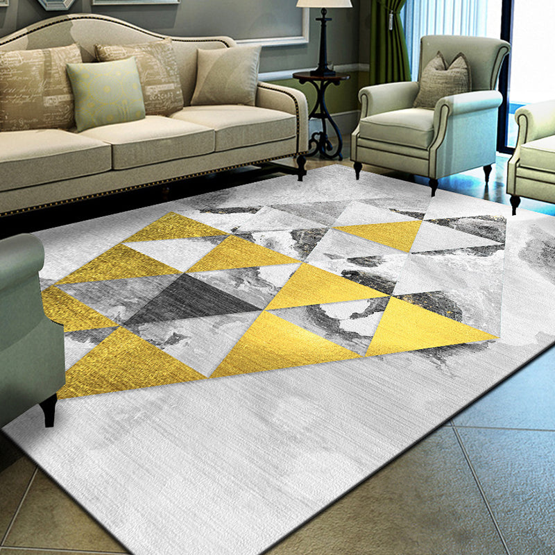 Unique geometric print rug Multicolored Modern rug Synthetic Stain-resistant Washable Non-slip backing Rug for home
