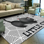 Unique geometric print rug Multicolored Modern rug Synthetic Stain-resistant Washable Non-slip backing Rug for home