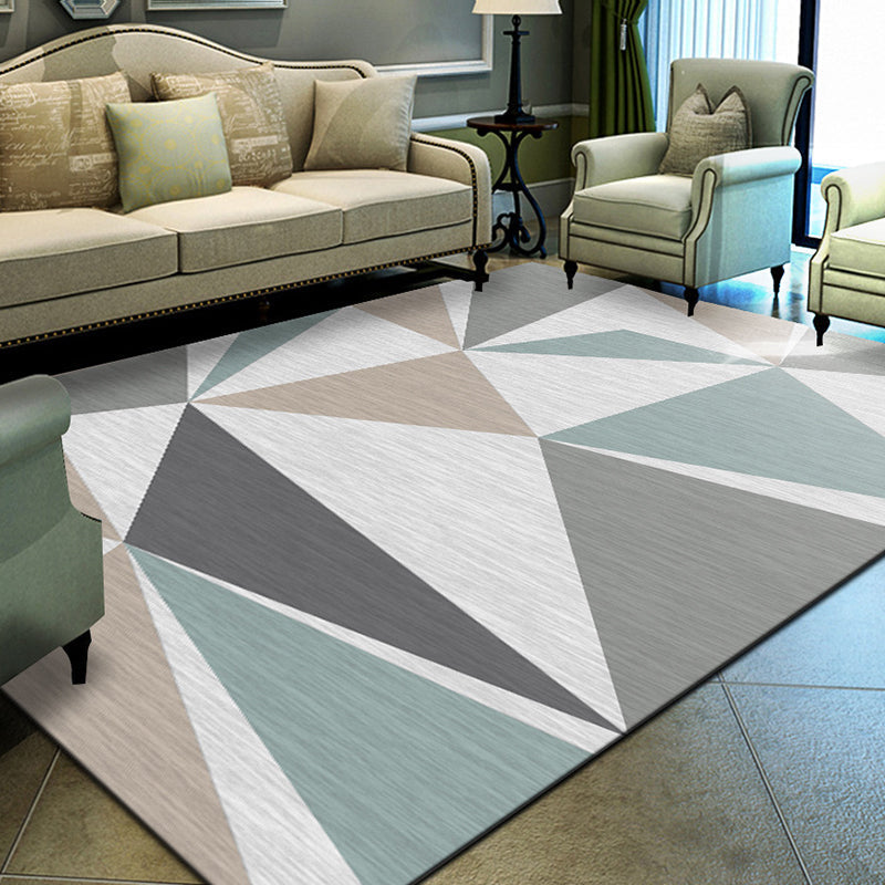 Unique geometric print rug Multicolored Modern rug Synthetic Stain-resistant Washable Non-slip backing Rug for home