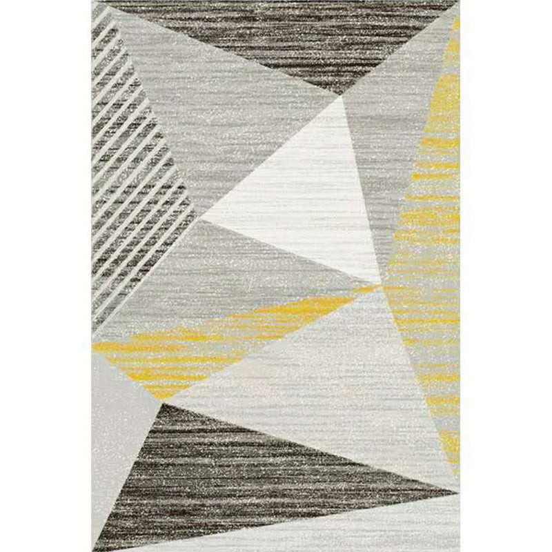 Multicolored modern rug polyester graphic print area rug machine washable non-slip backing stain-resistant rug for the living room