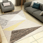 Multicolored modern rug polyester graphic print area rug machine washable non-slip backing stain-resistant rug for the living room