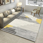 Multicolored modern rug polyester graphic print area rug machine washable non-slip backing stain-resistant rug for the living room