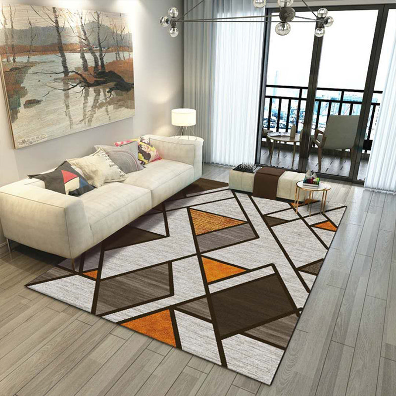 Nordic Drawing Room Carpet Multicolored Patterned Carpet Polypropylene Machine Washable Non-Slip Backing Pet-Friendly Carpet