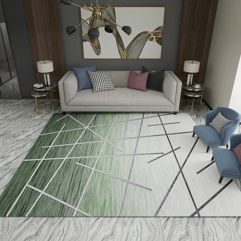 Creative Minimalist Rug Multicolored Cross Lines Art Rug Non-Slip Stain Resistant Pet Friendly Rug for the Living Room