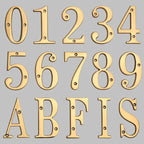Traditional house numbers made of solid brass