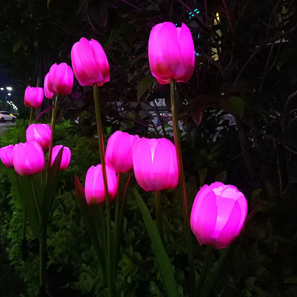 Solar Tulip Lawn Light Outdoor Garden LED Tulip Flower Light Ground Stake Landscape Light
