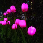 Solar Tulip Lawn Light Outdoor Garden LED Tulip Flower Light Ground Stake Landscape Light