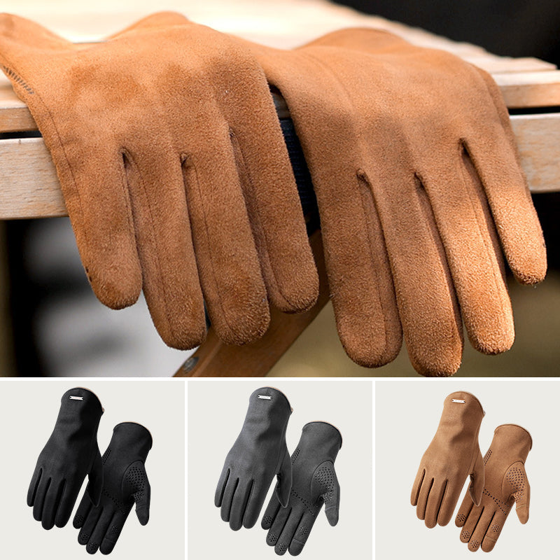 Cold-resistant suede gloves
