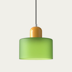 Glass light in subtle colors of the kitchen