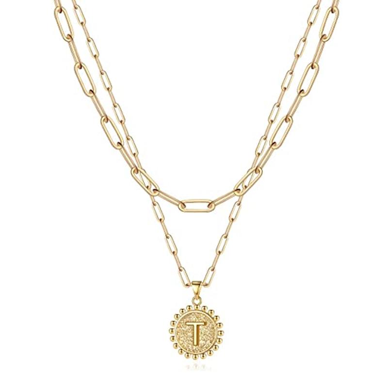 Golden Initial Necklaces for Women