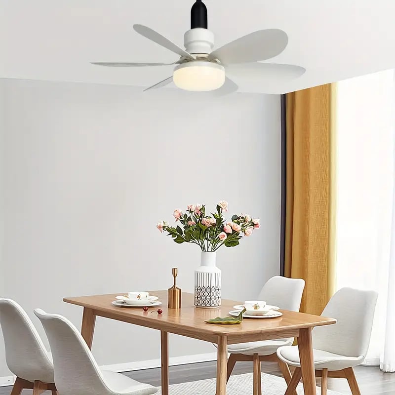 LuxeBreeze Portable Ceiling Fan & Light | Elegant 2-in-1 solution with remote control for comfort and style