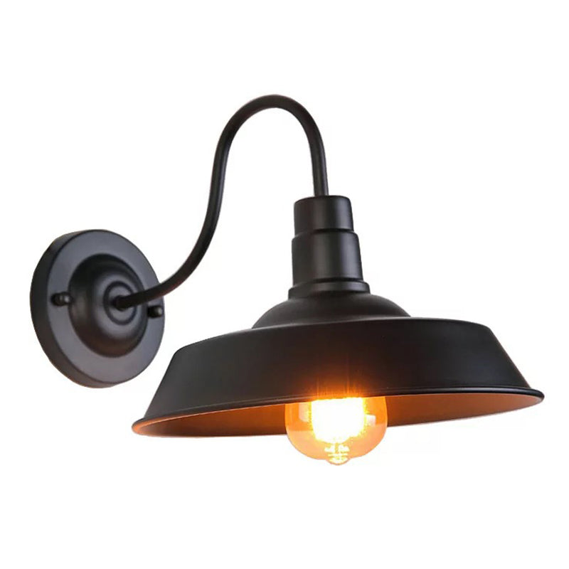 Single Bulb Wall Lamp Vintage Pot Cover Iron Wall Mounted Lamp for Restaurant