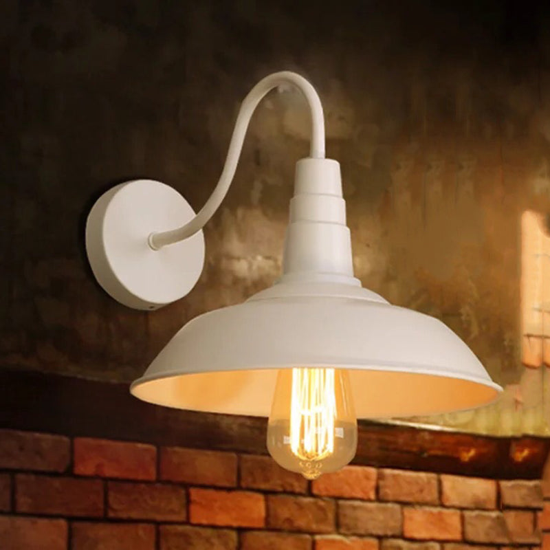 Single Bulb Wall Lamp Vintage Pot Cover Iron Wall Mounted Lamp for Restaurant