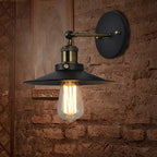 Iron conical shade wall lamp simplicity restaurant wall lamp in black