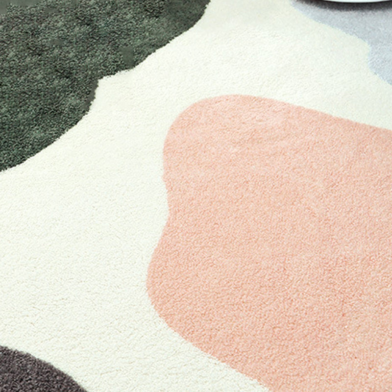 Cute Kids Room Carpet Multi color Plant Printed Area Rug Polyester Non-Slip Rug Machine Washable Carpet