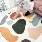 Cute Kids Room Carpet Multi color Plant Printed Area Rug Polyester Non-Slip Rug Machine Washable Carpet