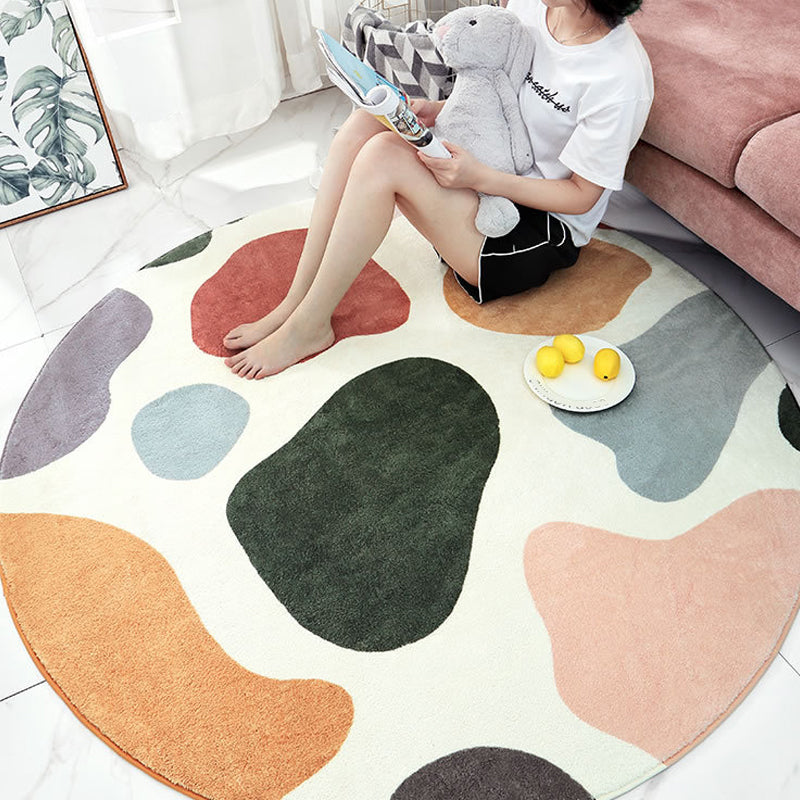 Cute Kids Room Carpet Multi color Plant Printed Area Rug Polyester Non-Slip Rug Machine Washable Carpet