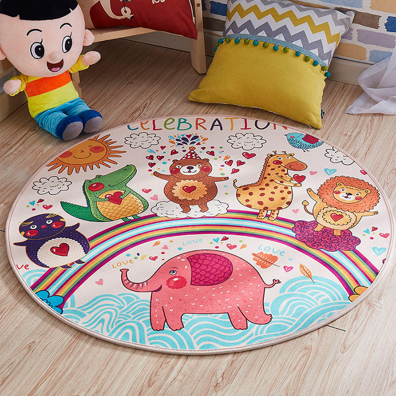 Multi-colored comfort carpet cotton blend animal print carpet pet-friendly maintenance-friendly carpet for children's room