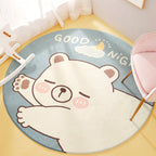 Cute Animal Pattern Rug Multi-Color Synthetic Rug Anti-Slip Back Washable Rug for Kids Room